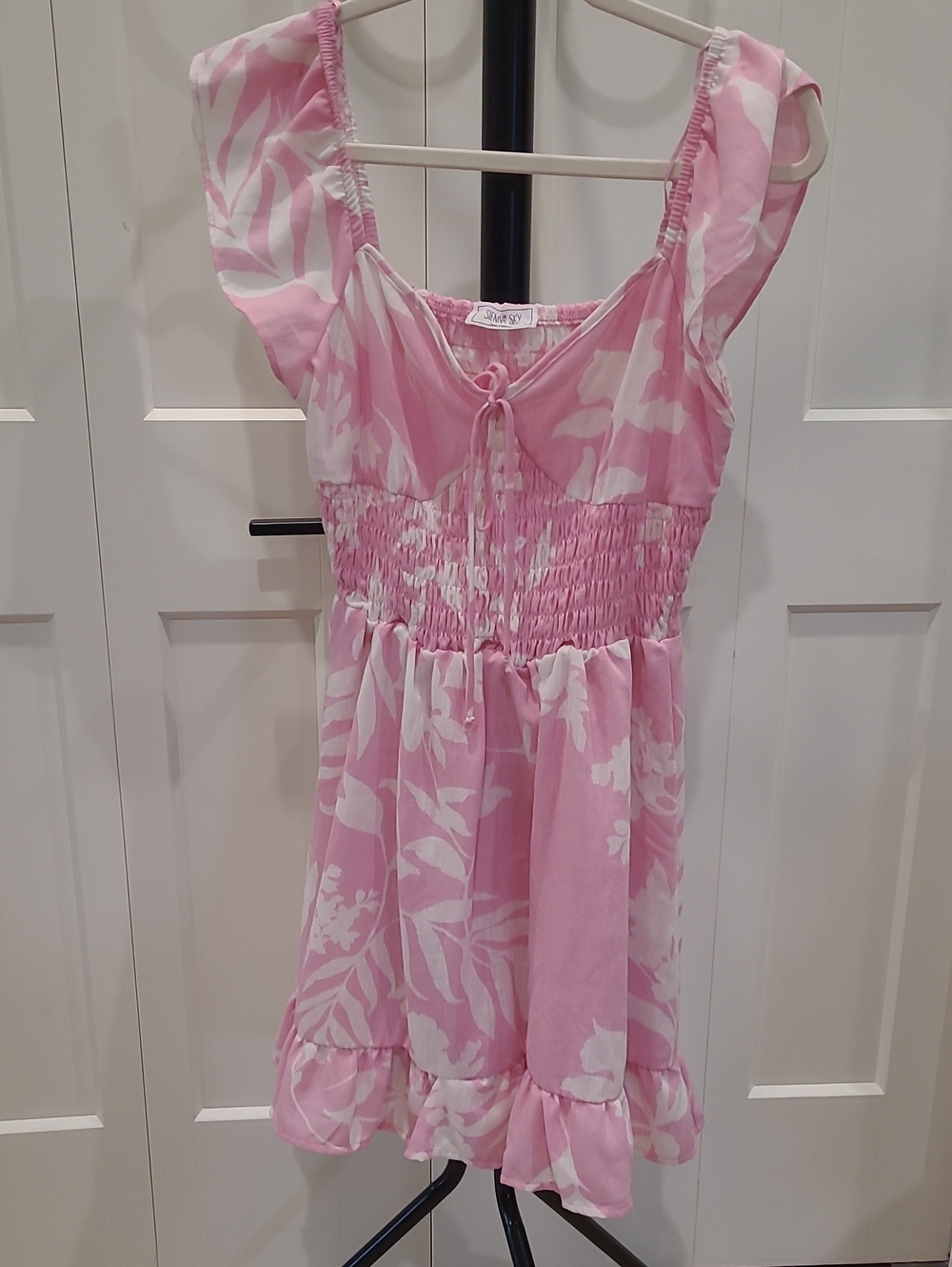 Sienna Sky Pink and White Floral Mini Dress